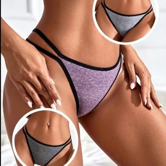 3pc Athletic Low-Cut Briefs Cotton Panties Set